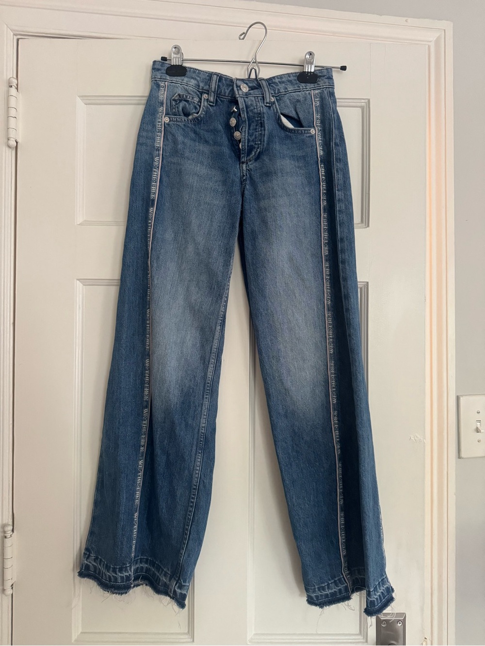 We The Free On The Edge Selvedge Wide-Leg Jeans size 24